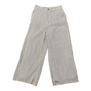 Hollister Women's Ultra Hi-rise Cropped Pants Medium‎ White Blue Lines